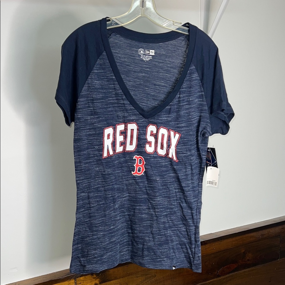 NWT New Era Boston Red Sox Navy Heathered T-Shirt- L‎